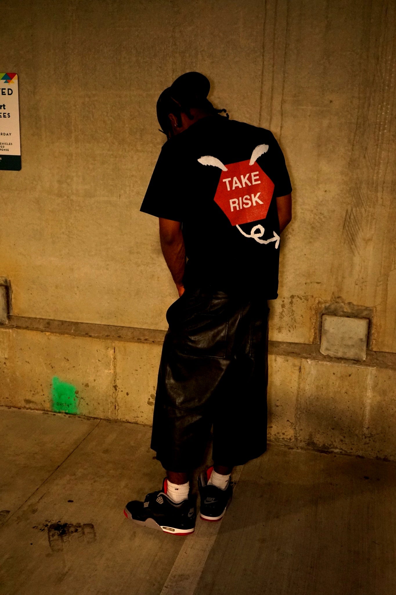 RISK TAKERZ WORLDWIDE "BLACK FLYING STOP SIGN TEE"